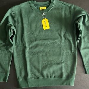 NWT @Market Studios Emboss Print Fleece Crewneck